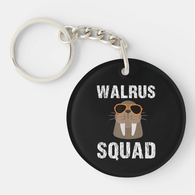 WALRUS SQUAD CUTE FUNNY SEA ANIMAL LOVER KEY RING (Front)
