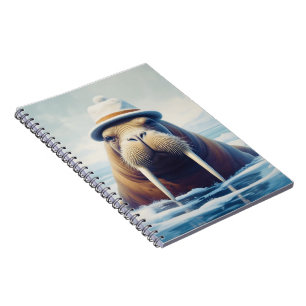 Walrus with hat notebook