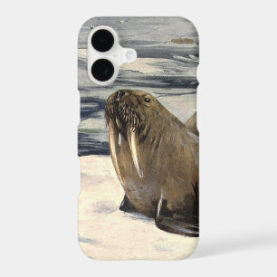 Walruses in the Arctic Snow, Vintage Marine Animal