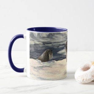 Walruses in the Arctic Snow, Vintage Marine Animal Mug