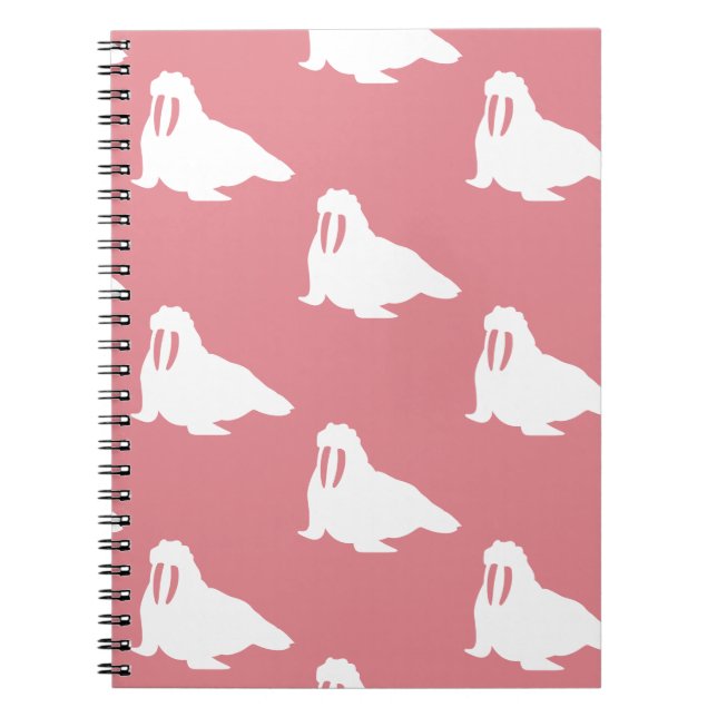 Walruses in White and Pink Notebook (Front)