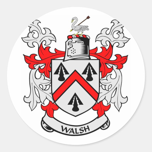 WALSH Coat of Arms Classic Round Sticker (Front)