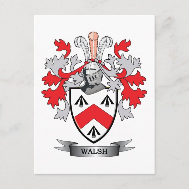 Walsh-Coat-of-Arms Postcard (Front)