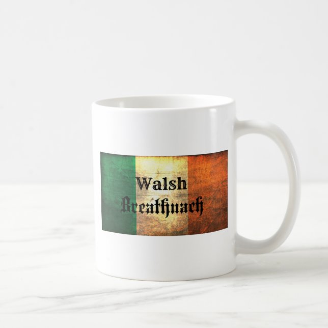 Walsh Irish Flag Coffee Mug (Right)