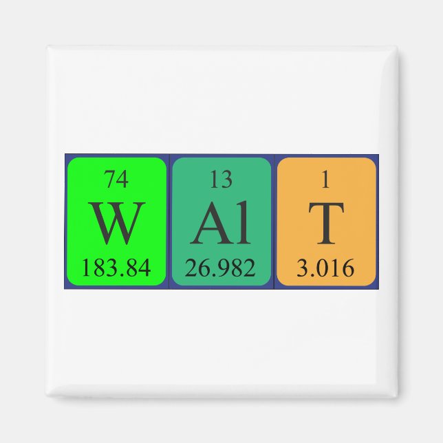 Walt periodic table name magnet (Front)