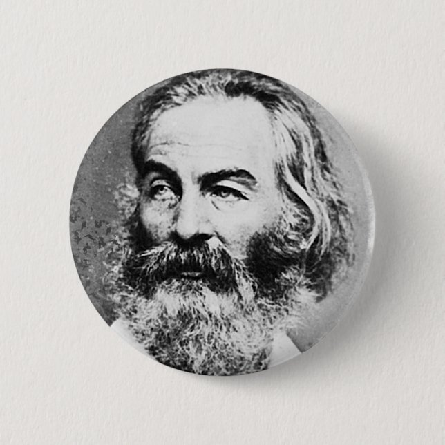 Walt Whitman 6 Cm Round Badge (Front)