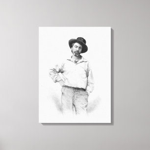 Walt Whitman, frontispiece to 'Leaves of Canvas Print