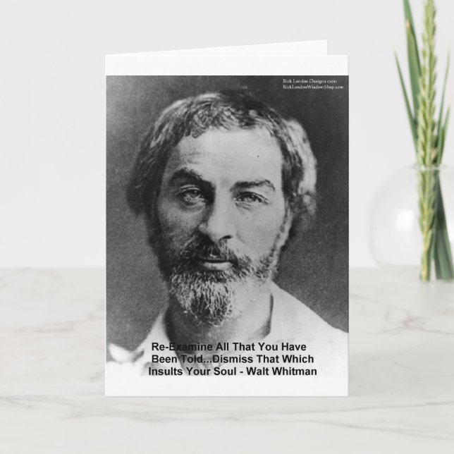Walt Whitman "Insult The Soul" Quote Gifts & Cards (Front)
