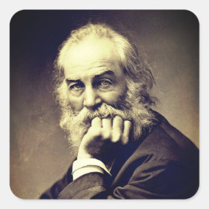 Walt Whitman Portrait 1869 - Vintage Literary Square Sticker