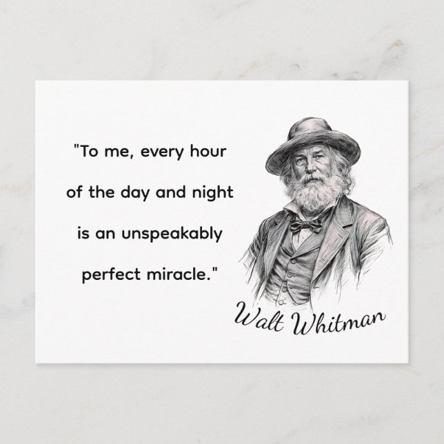 Walt Whitman Quotes For Life Postcard (Front)