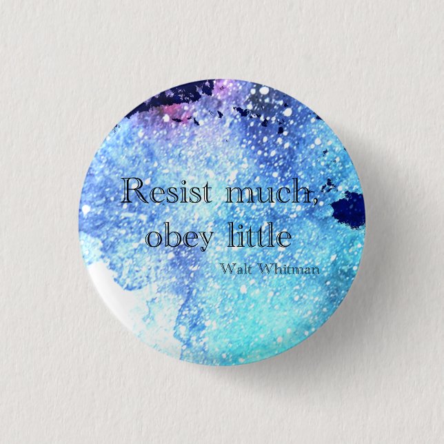Walt Whitman Resist much, obey little Button (Front)