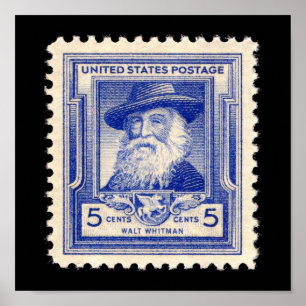 Walt Whitman U.S. Commemorative Postage stamp Poster