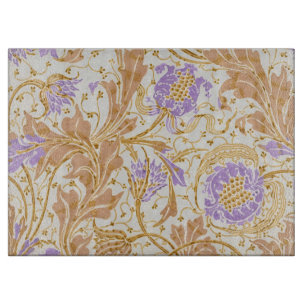 Walter Crane Arts and Crafts Purple Floral Art Cutting Board