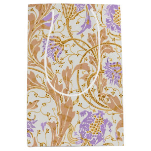 Walter Crane Arts and Crafts Purple Floral Art Medium Gift Bag