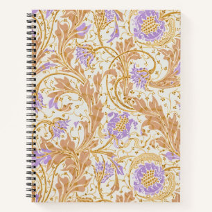 Walter Crane Arts and Crafts Purple Floral Art Notebook