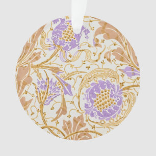 Walter Crane Arts and Crafts Purple Floral Art Ornament