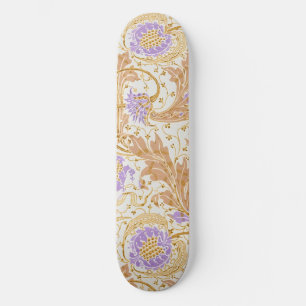 Walter Crane Arts and Crafts Purple Floral Art Skateboard