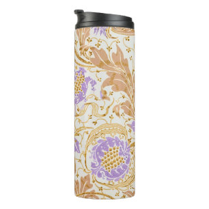 Walter Crane Arts and Crafts Purple Floral Art Thermal Tumbler