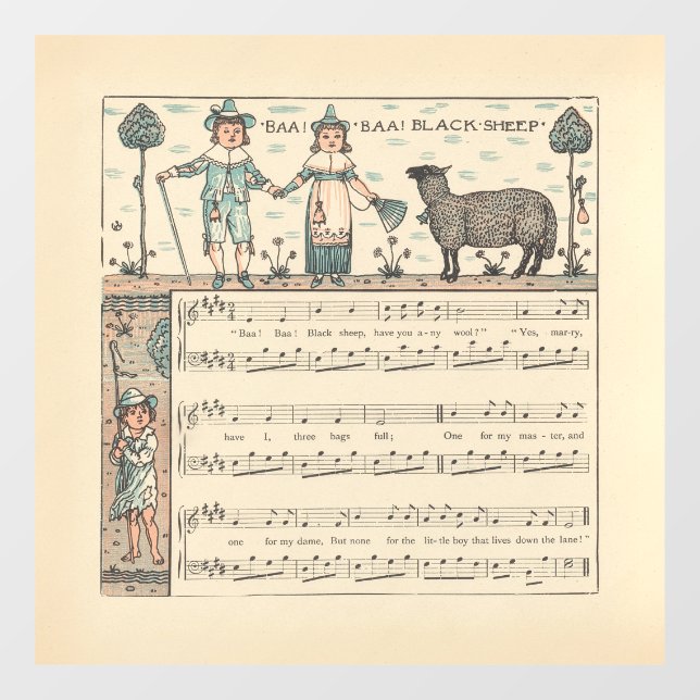 Walter Crane Baa Baa Black Sheep Nursery Rhyme  (Sheet)