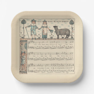Walter Crane Baa Baa Black Sheep Nursery Rhyme  Paper Plate