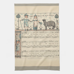 Walter Crane Baa Baa Black Sheep Nursery Rhyme  Tea Towel