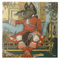 Walter Crane Beauty & Beast c1885 Repro Beast Tile
