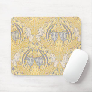 Walter Crane Blue White Tulips & Acanthus Mouse Pad