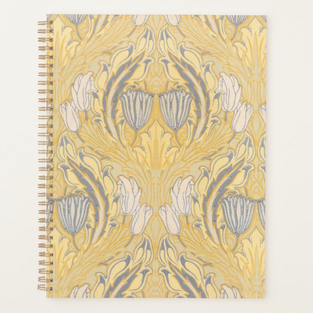 Walter Crane Blue White Tulips & Acanthus Planner (Front)