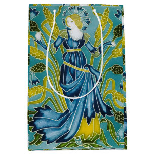 Walter Crane Floral Design and Lady Art Nouveau Medium Gift Bag