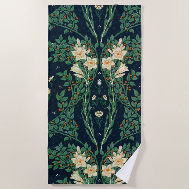 Walter Crane Francesca Botanical Beach Towel (Front)