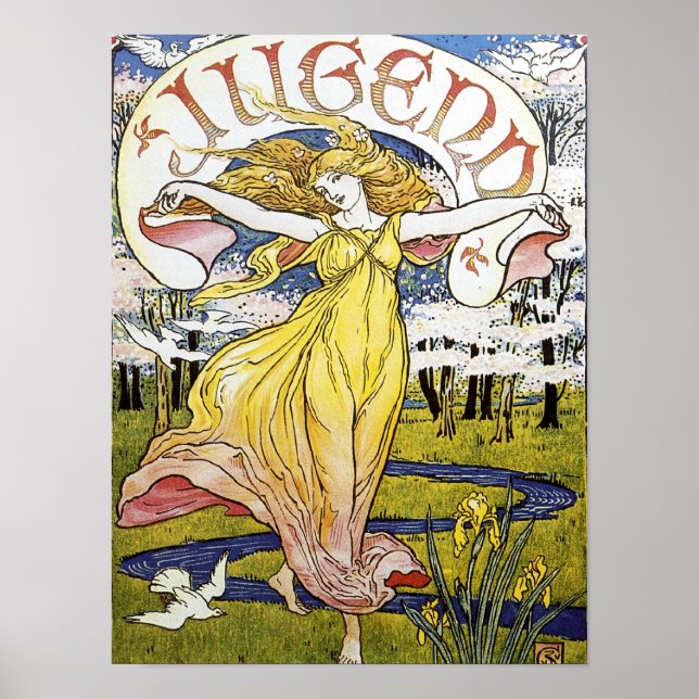 Walter Crane  "Jugend" Art Nouveau Poster (Front)
