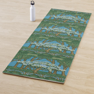 Walter Crane May Tree Wallpaper Green Blue Yoga Mat