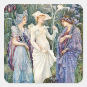 Walter Crane: Signs of Spring Square Sticker
