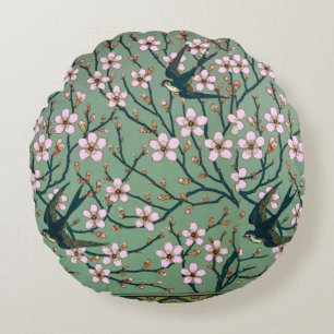 Walter Crane Swallows and Almonds Round Cushion