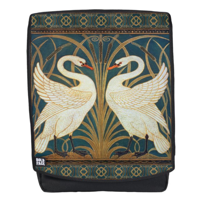 Walter Crane Swan, Rush And Iris Art Nouveau Backpack (Front)