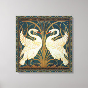 Walter Crane Swan, Rush And Iris Art Nouveau Canvas Print