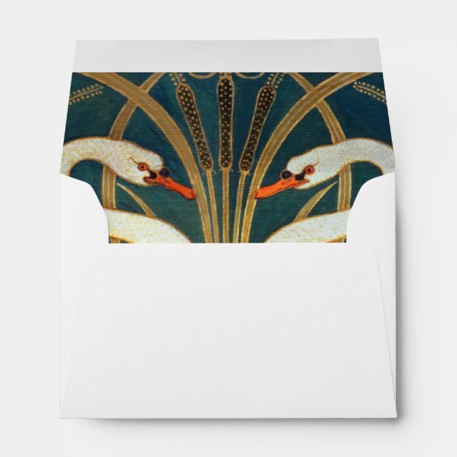 Walter Crane Swan, Rush And Iris Art Nouveau Envelope (Back (Bottom))