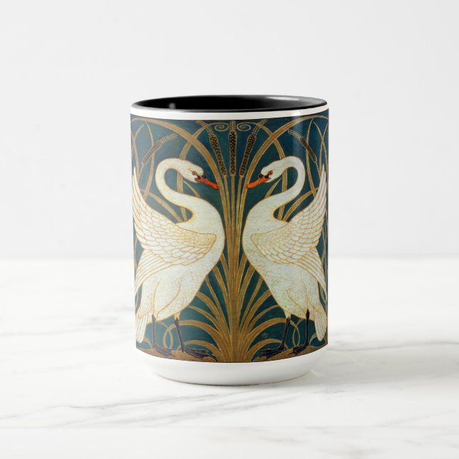Walter Crane Swan, Rush And Iris Art Nouveau Mug (Center)