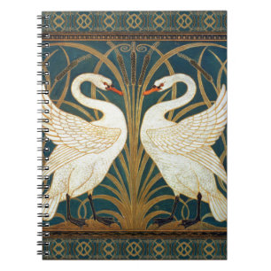 Walter Crane Swan, Rush And Iris Art Nouveau Spiral Notebook