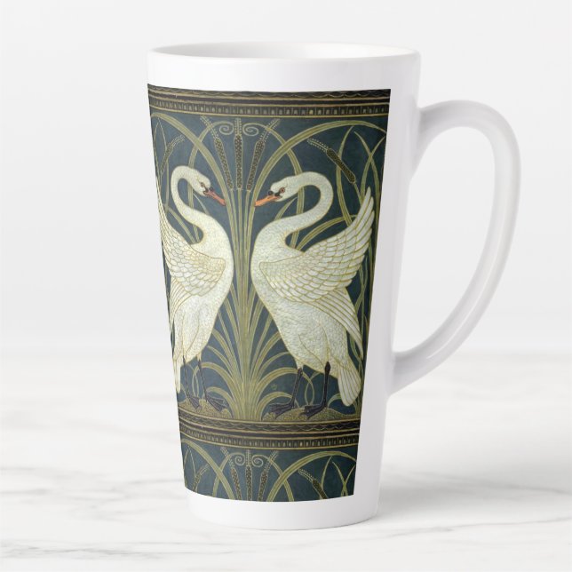 Walter Crane Swan & Rush and Iris Victorian  Latte Mug (Right)