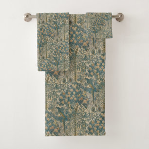 Walter Crane Vintage Art Nouveau Macaw Pattern Bath Towel Set