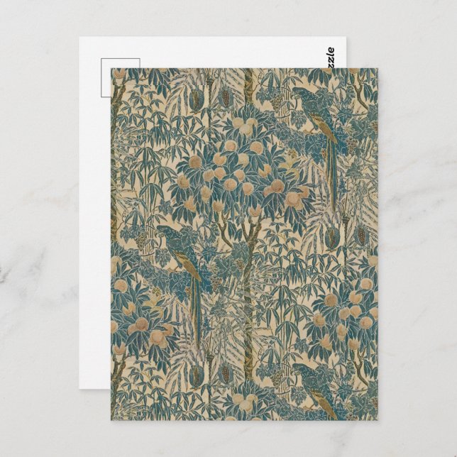 Walter Crane Vintage Art Nouveau Macaw Pattern Postcard (Front/Back)