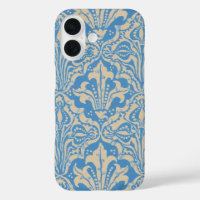 Walter Crane Vintage Blue Seed and Flower Art