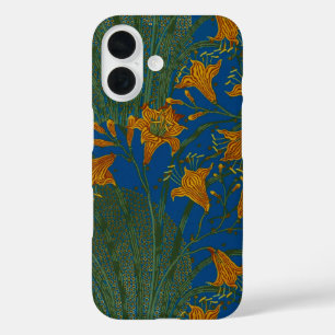 Walter Crane Vintage Day Lily Floral Pattern iPhone 16 Case