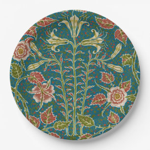 Walter Crane Vintage Lily and Rose Floral Paper Plate