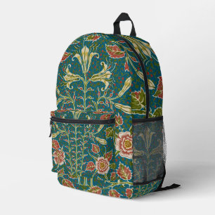 Walter Crane Vintage Lily and Rose Floral Printed Backpack