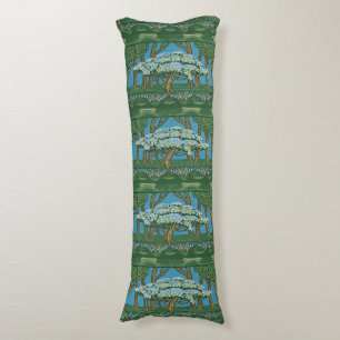 Walter Crane Vintage May Tree Forest Wallpaper Body Cushion