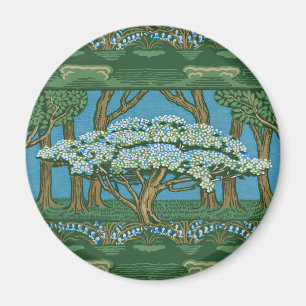 Walter Crane Vintage May Tree Forest Wallpaper Magnet