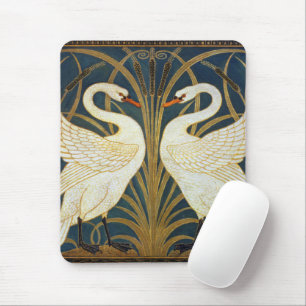 Walter Crane Vintage Swan and Iris Art Nouveau Mouse Pad