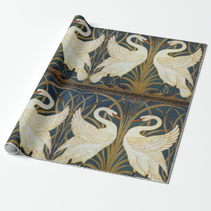 Walter Crane Vintage Swan and Iris Art Nouveau Wrapping Paper